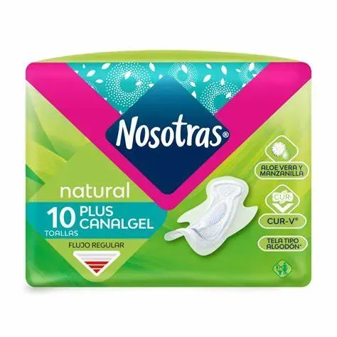 Toallas Higiénicas Nosotras Natural Plus Canal Gel X 10