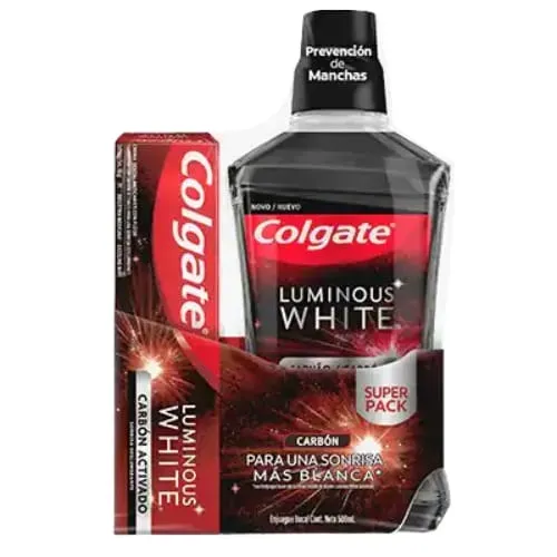 Colgate Luminous White Carbon Activado Pack Enjuague Bucal