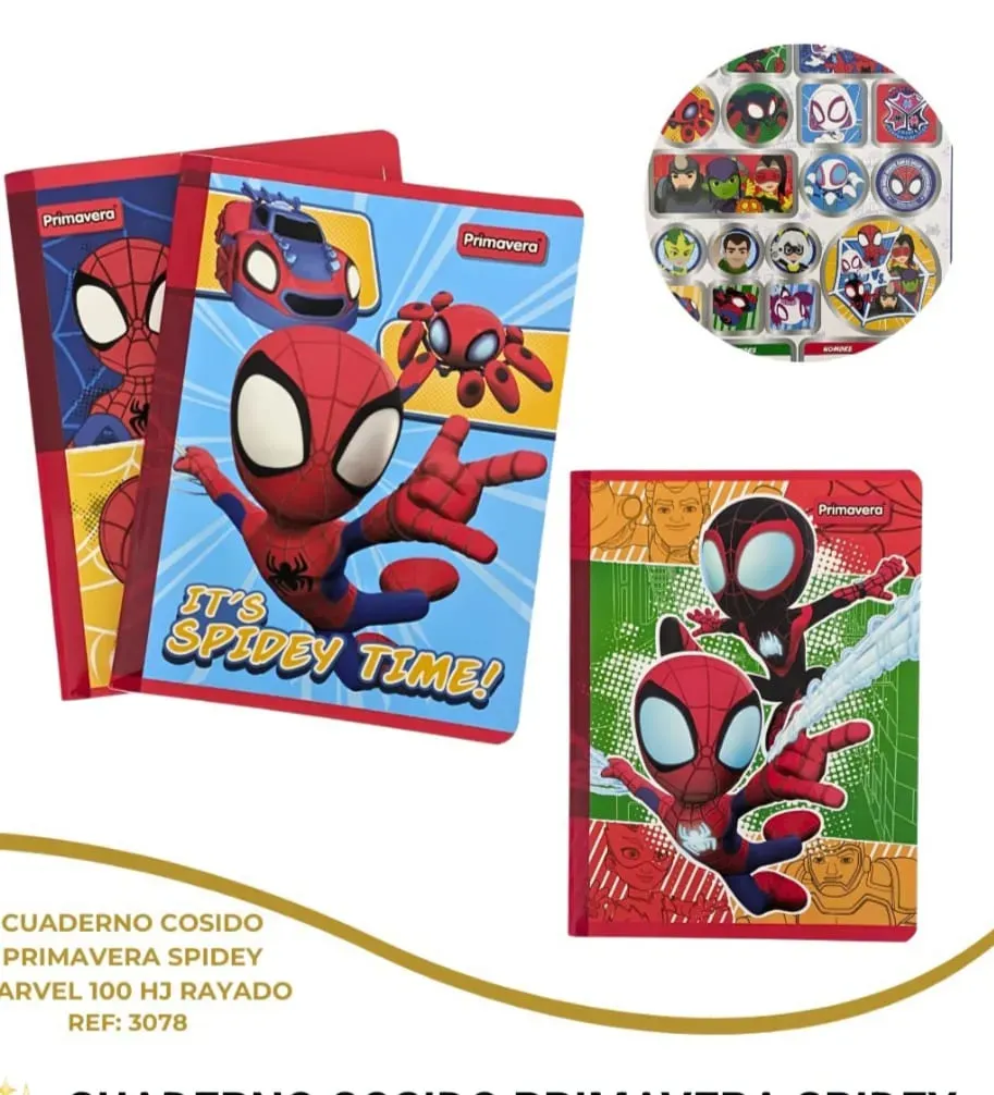 Cuaderno De 100 Hojas Primavera SPIDEY MAN X3 Unidades