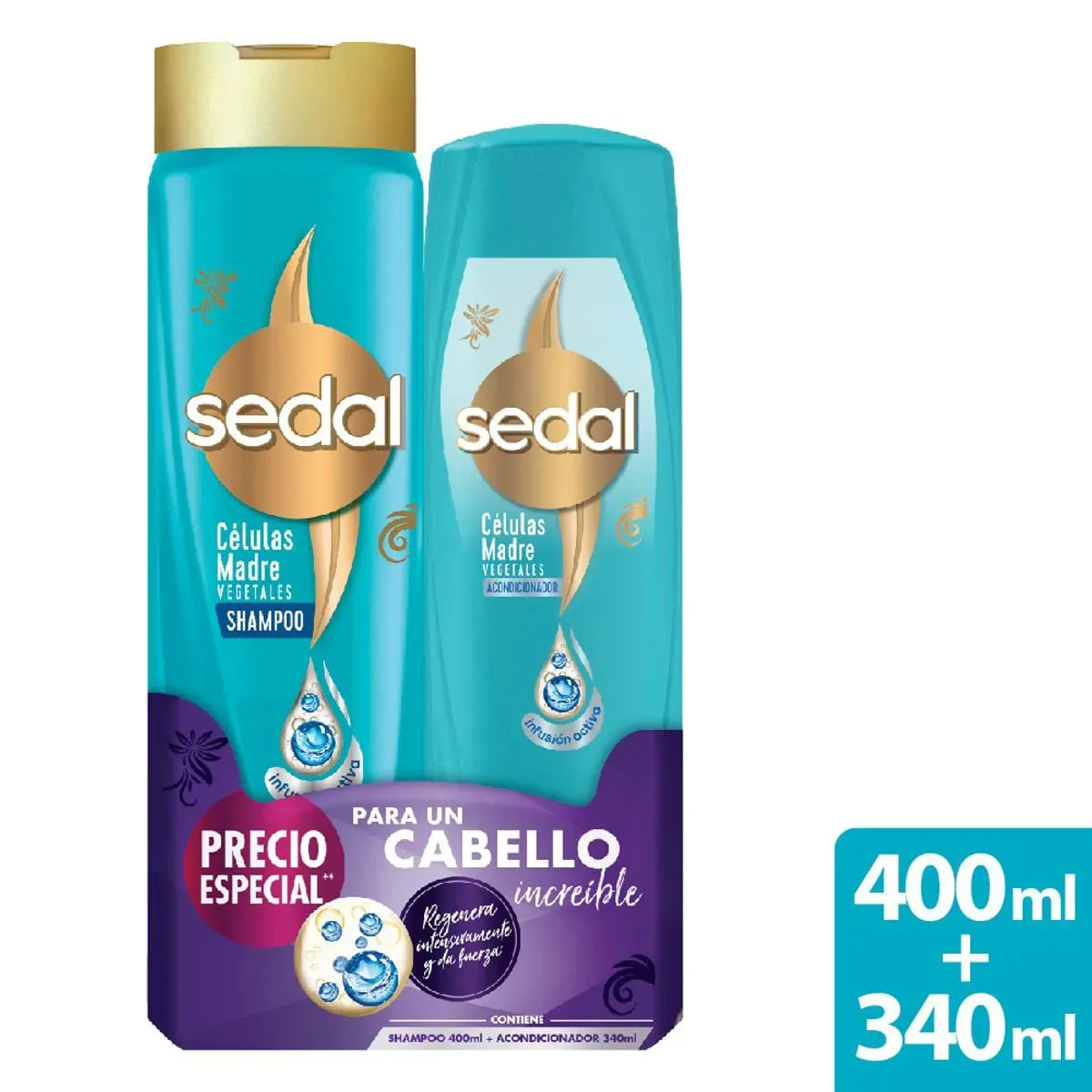 Kit Sedal Celulas Madre Shampu y Acondicionador 400 + 340