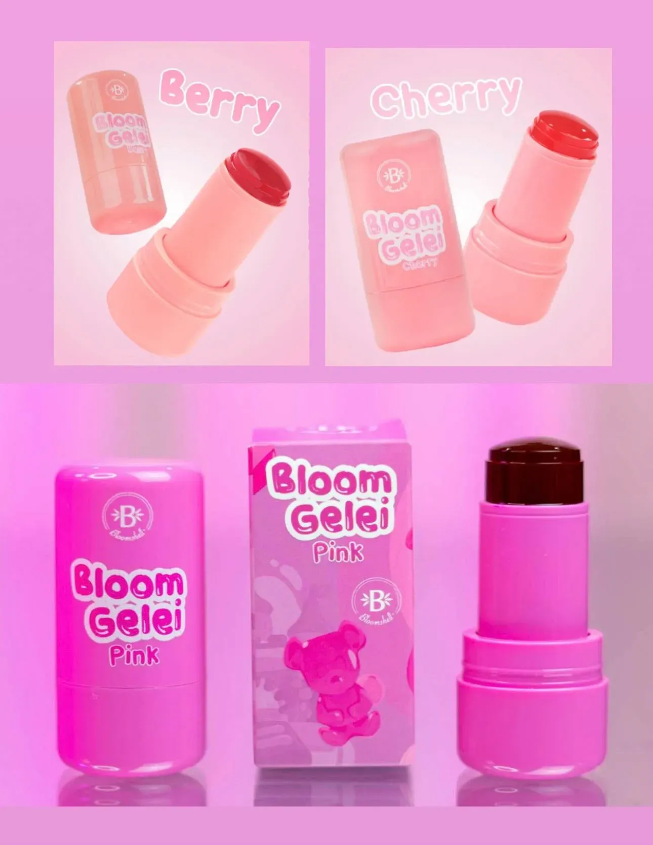 Rubor Y Labial Bloom Gelei Berry Bloomshell  Tono Pink 