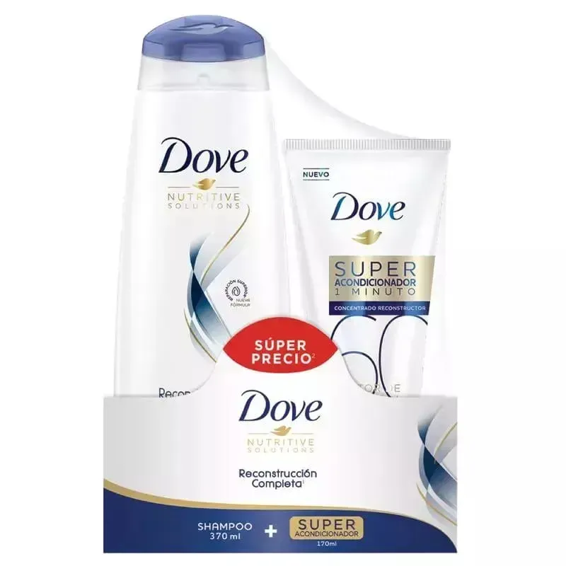 Kit Dove Shampoo Y Acodicionador  Reconstrucción Completa 370+170ml