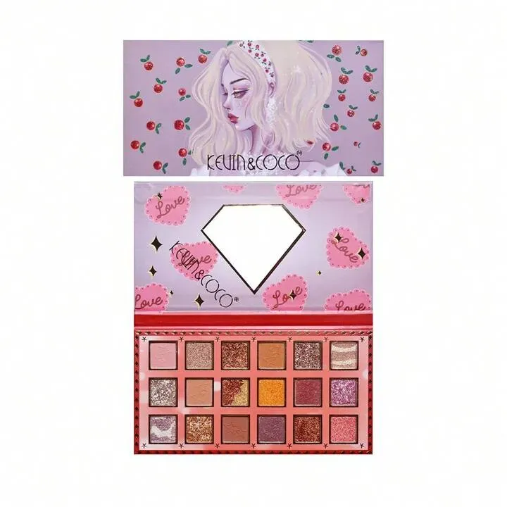 Sombras De Ojos Kevin y Coco X18 Colores Cherry Girl 