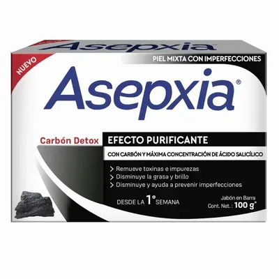 Jabón Asepxia Carbón X100 Gr