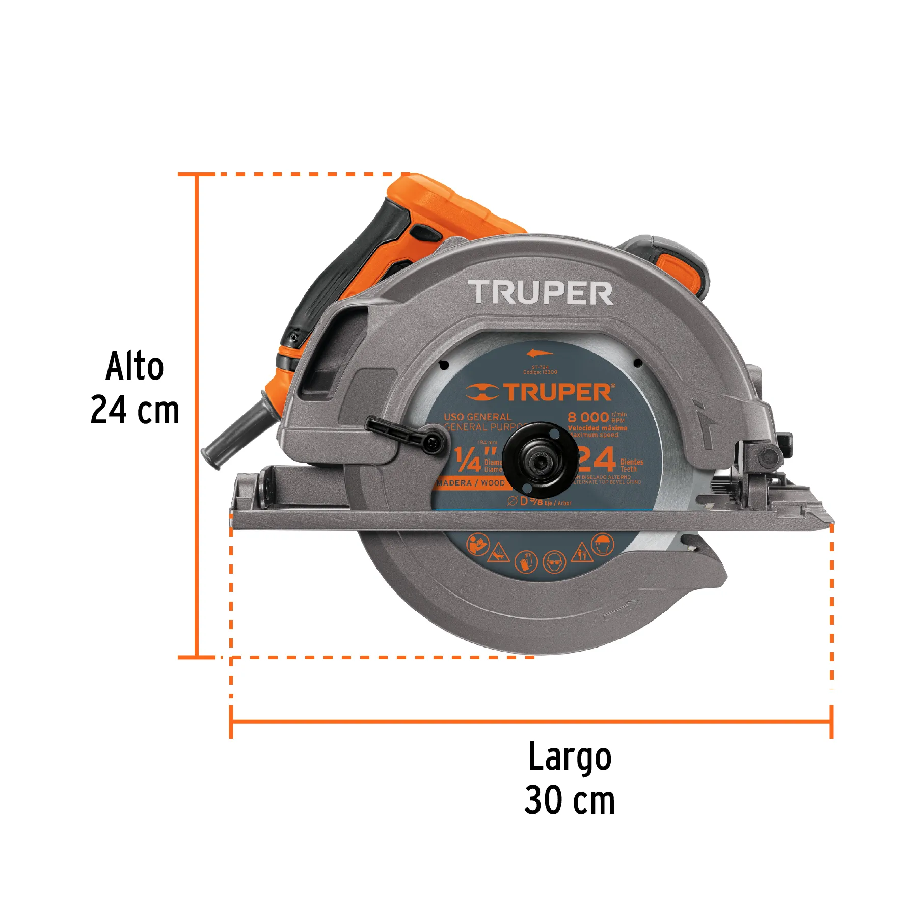 Sierra Circular  7-1/4", 1750W, Profesional Truper