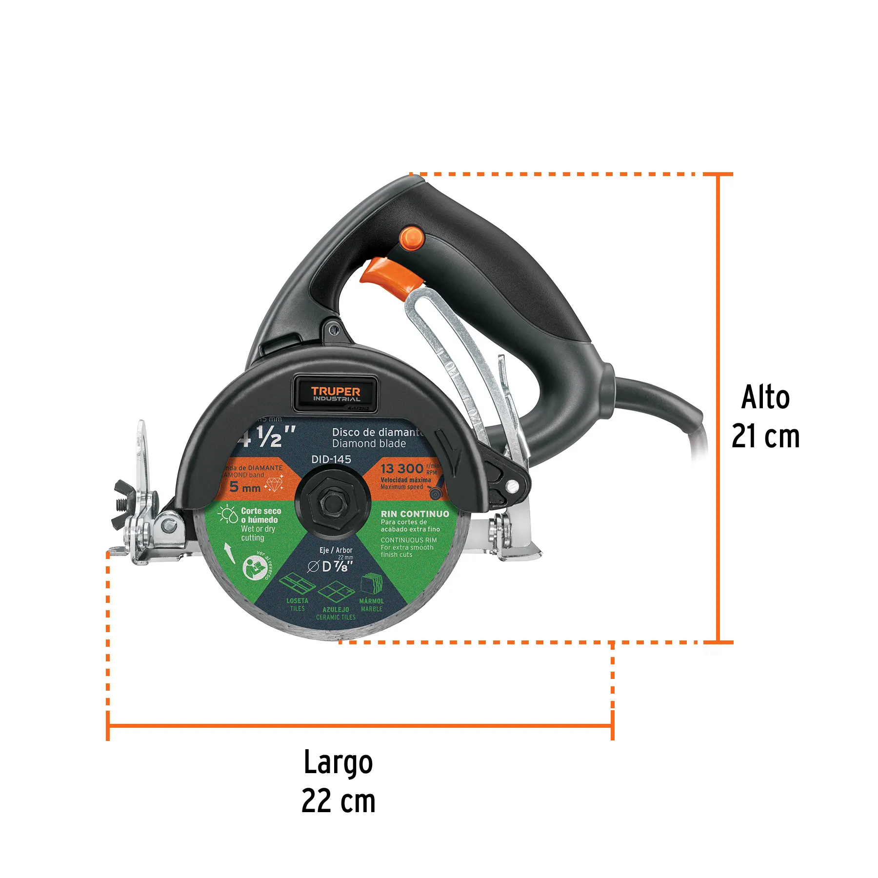 Cortador De Azulejos 4-1/2", 1320W, Industrial Truper