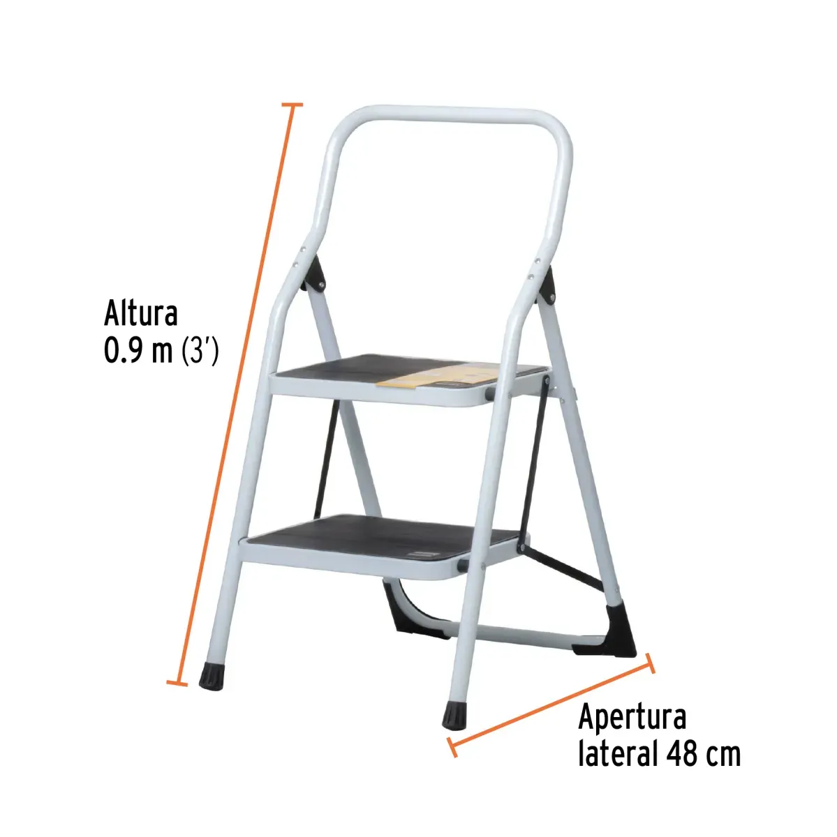 Escalera Tubular Plegable, Capacidad 150 Kg 2 Peldaños – Pretul