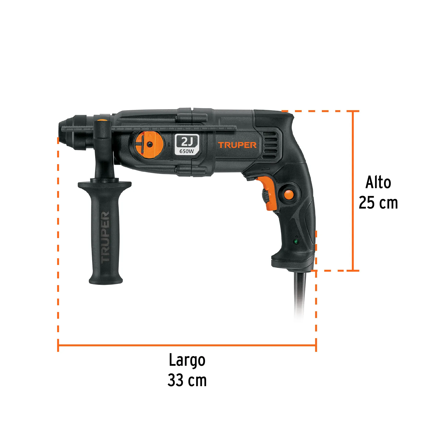 Taladro Rotomartillo Sds Plus 2 Joules, 650W, Industrial Truper