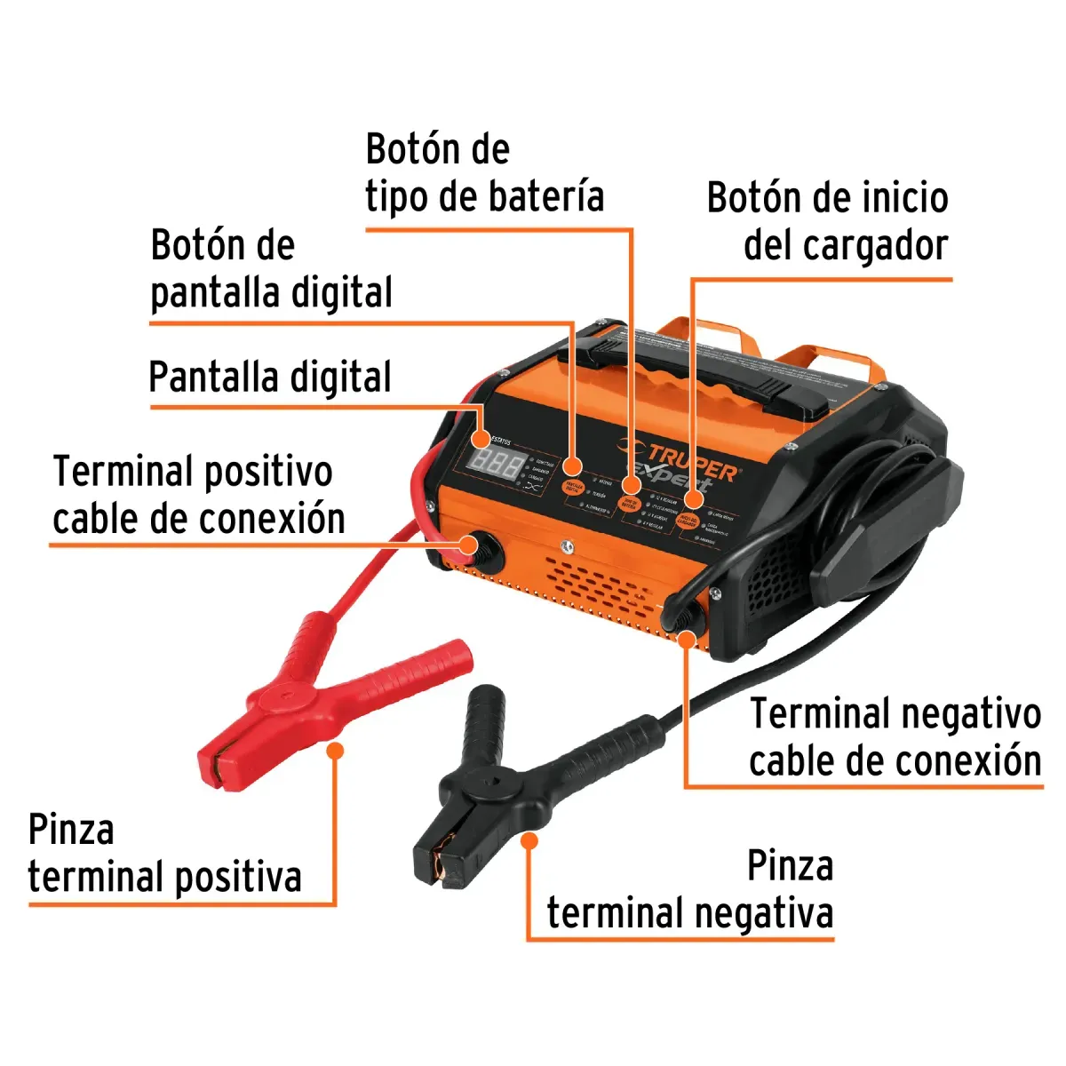 Cargador Automático de Baterías 6 y 12 V, Truper Expert