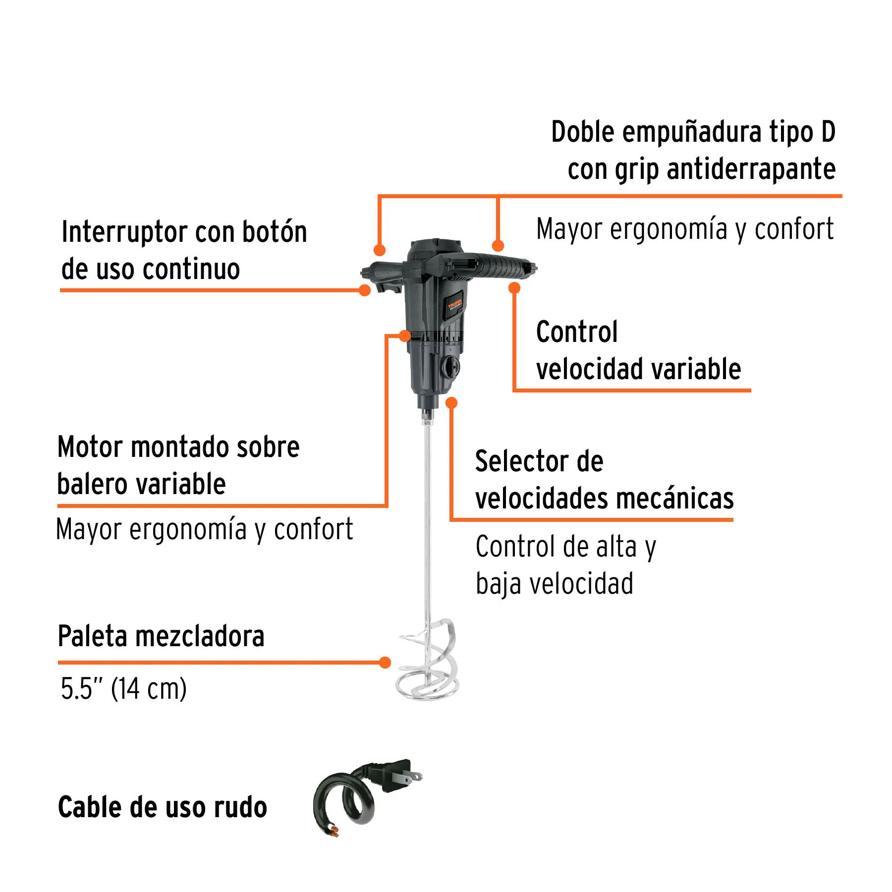 Mezcladora Eléctrica 1500W, Industrial Truper