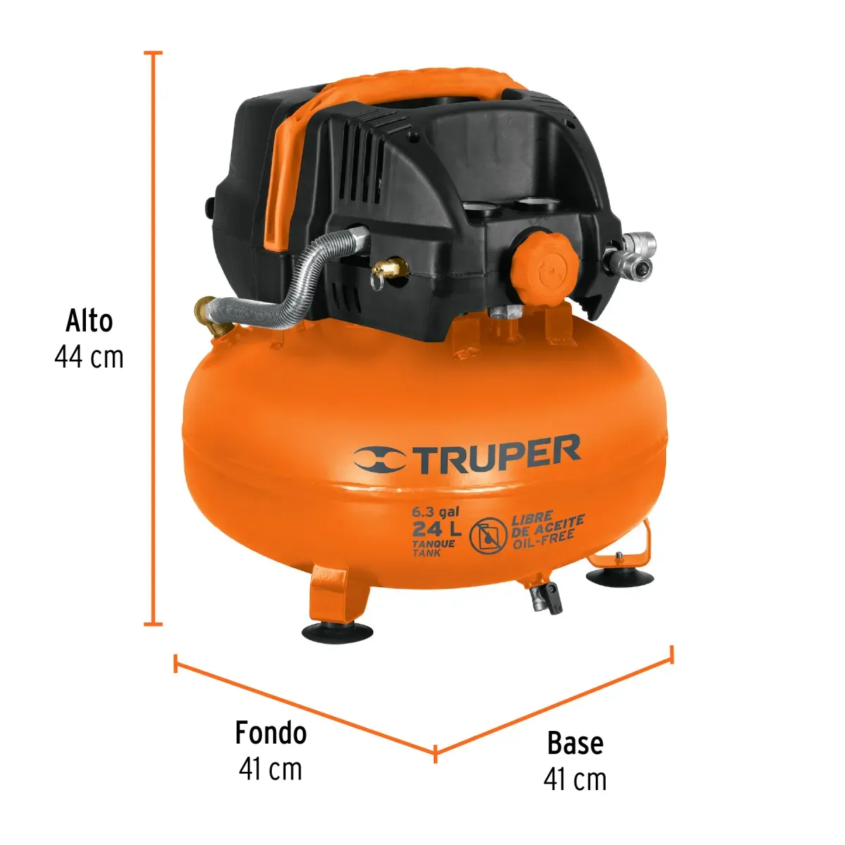 Compresor de Aire Libre de Aceite, 24L ,2-2/3HP, Truper