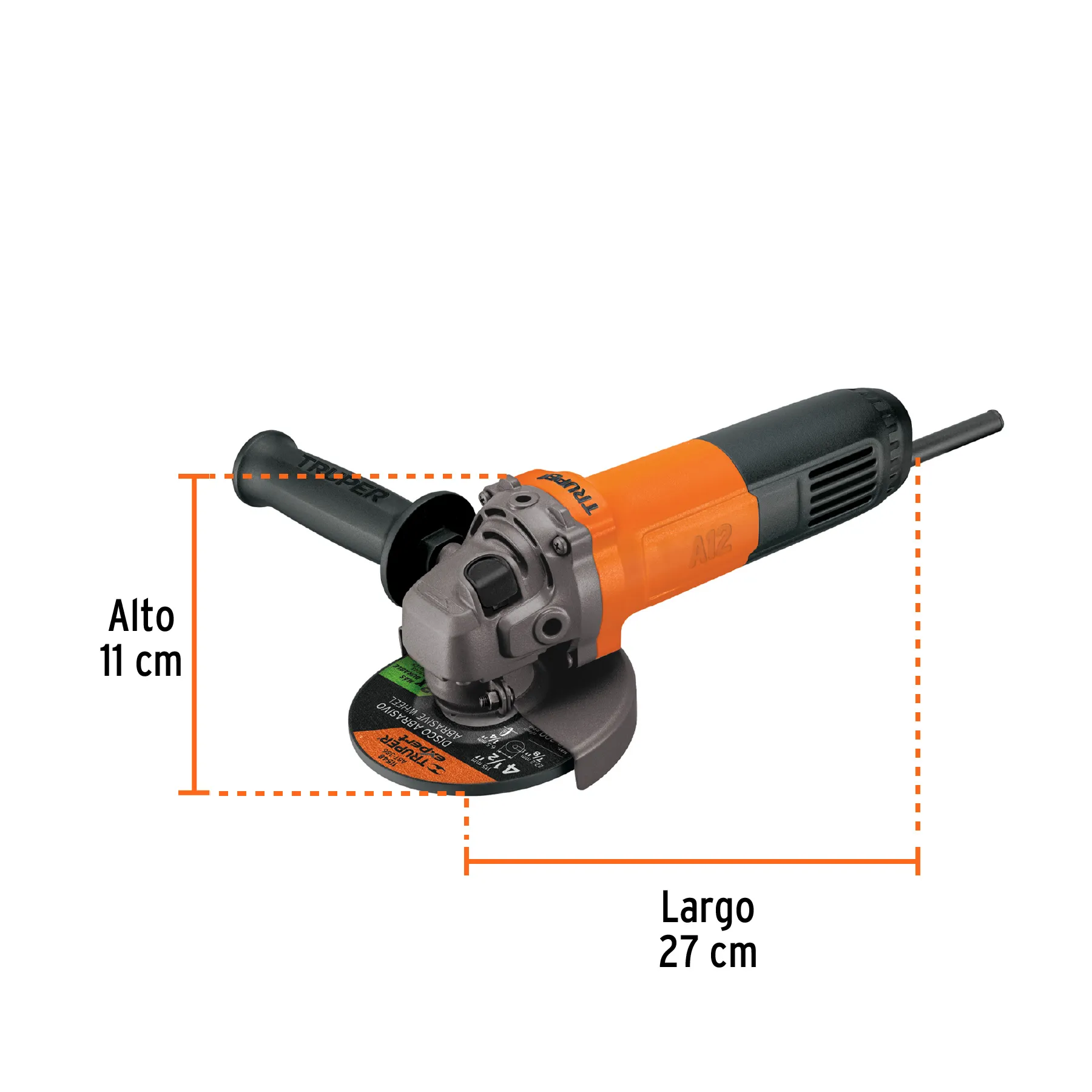 Pulidora Angular 4-1/2", 700W, Profesinal Truper 