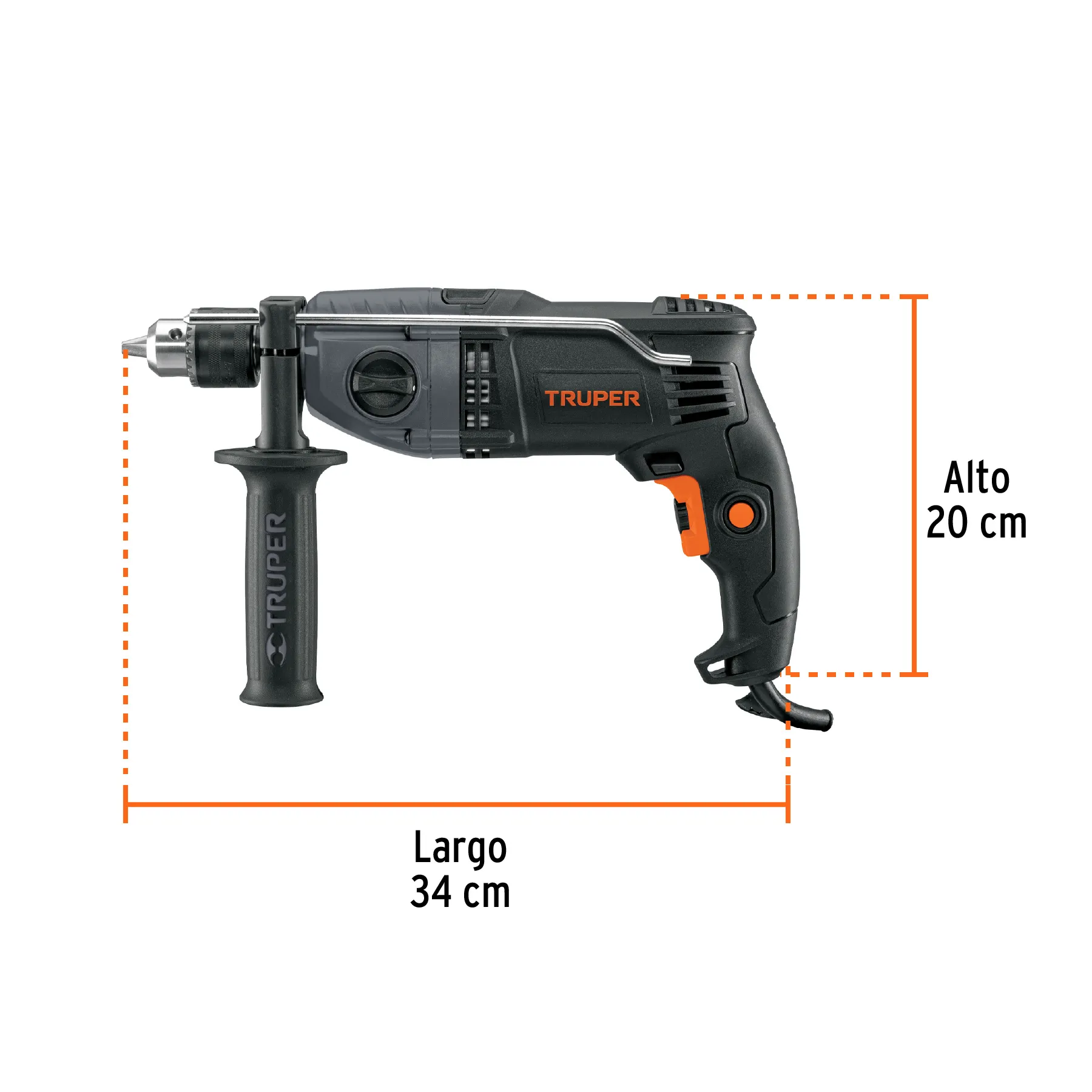 Taladro Rotomartillo 1/2", 900W,  Industrial Truper