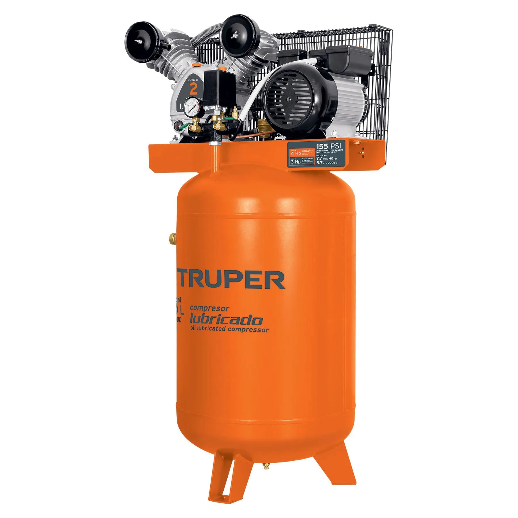 Compresor De Aire, Con Banda, Vertical 120L 4HP, 220V Truper