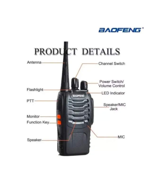 Radio Walkie Talkie BAOFENG Bf-888s X2 Bateria 2800mah 3Klm