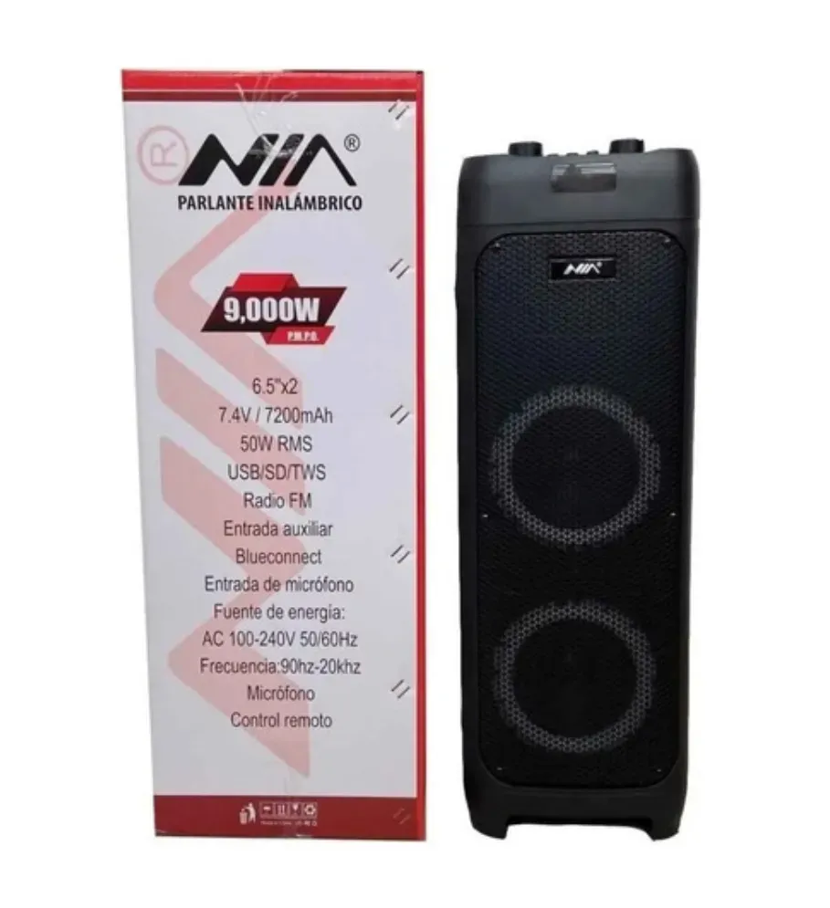 Torre Cabina De Sonido NIA 6.5 Pulgadas X 2 Bluetooth + Micrófono