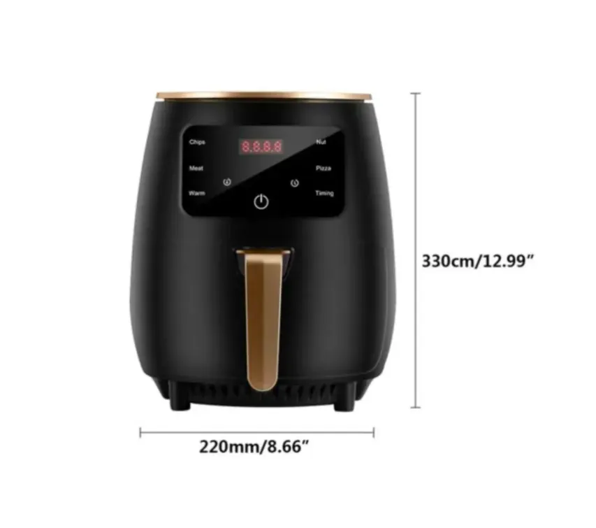 Freidora De Aire Air Fryer Silver 6L Pantalla Digital + Juego De Utensilios De Cocina