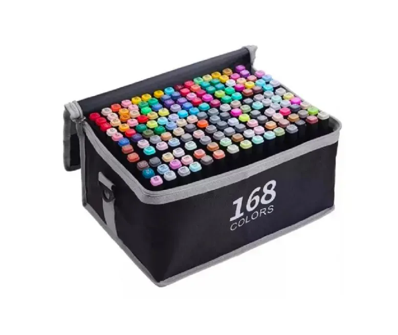 Marcadores para Dibujar X 168 Colores Punta Dual Base Alcohol