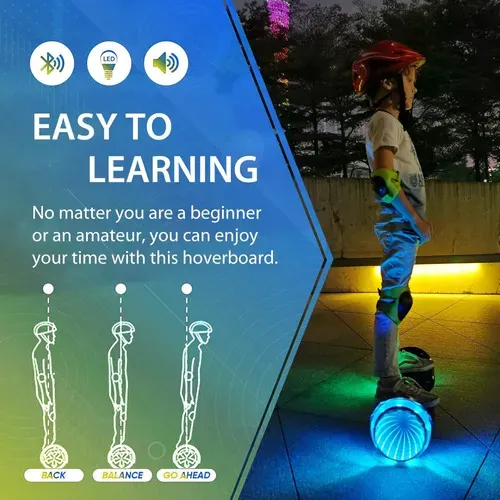 Malumeta Eléctrica Scooter Hoverboard Bluetooth Led 9 Inch