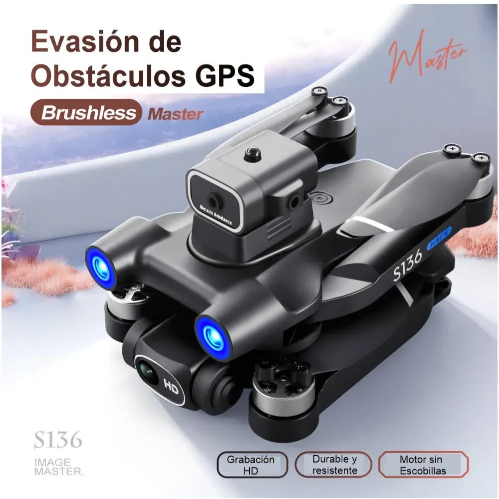 Drone Wifi Gps Motor Brushless S136 Doble Cámara Estuche