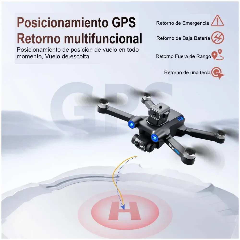 Drone Wifi Gps Motor Brushless S136 Doble Cámara Estuche