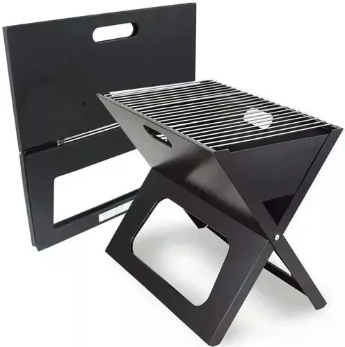 Asador Portatil Plegable De Carbon Acero Inoxidable