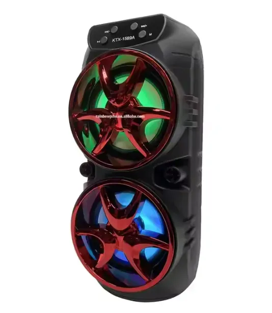 Parlante Portátil KTX-1589C Doble Altavoz Luz Led Multicolor 