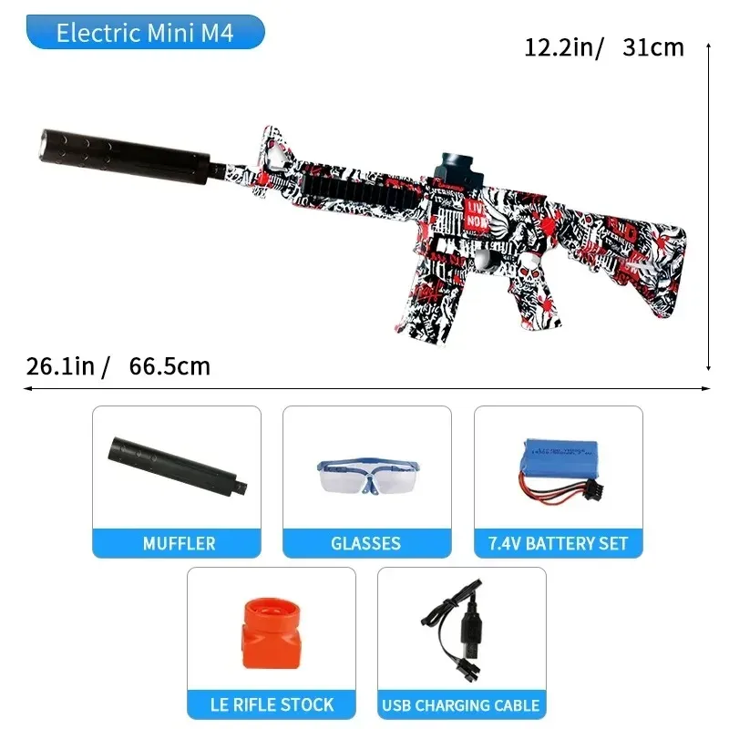 Pistola Hidrogel Rifle De Asalto M4