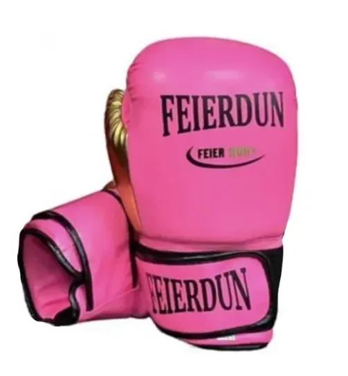 Guantes De Boxeo Feierdun 12 Onzas Para Entrenamiento Rosado