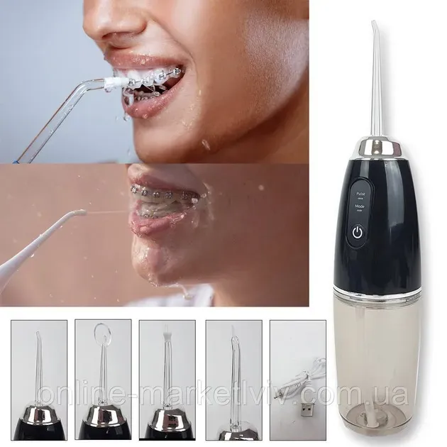 Irrigador Dental Recargable Color Negro 