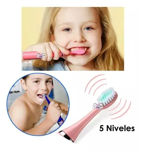 Cepillo Dientes Electrico Sónico Recargable Para Niño Niña 