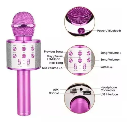 Micrófono Karaoke Parlante Bluetooth Recargable