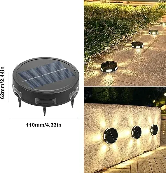  Lámpara Solar Al Aire Libre Solar Pared Piso Plegable 4 Leds