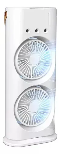 Ventilador Doble De Torre Humidificador Aire Acondicionado Con Luz Led