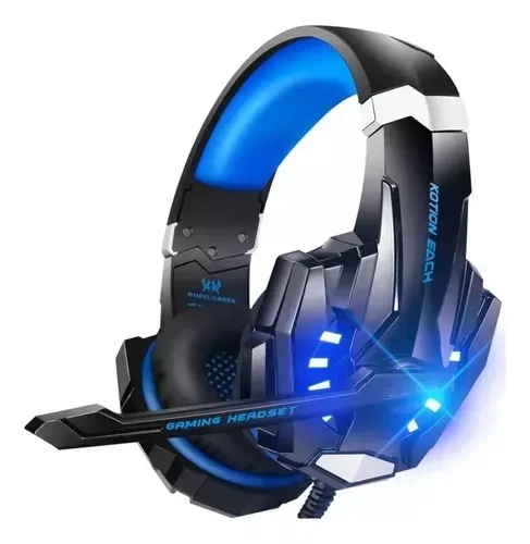 Audífonos Gamer Kotion  G9000 Black Y Blue Con Luz Led 