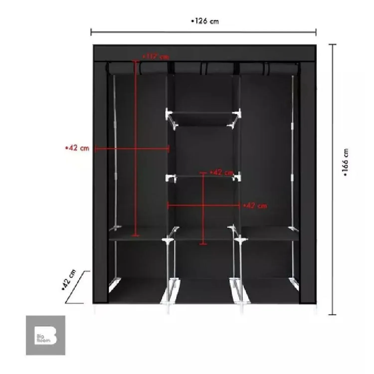 Closet Ropero Armable 3 Puertas Organizador Portatil