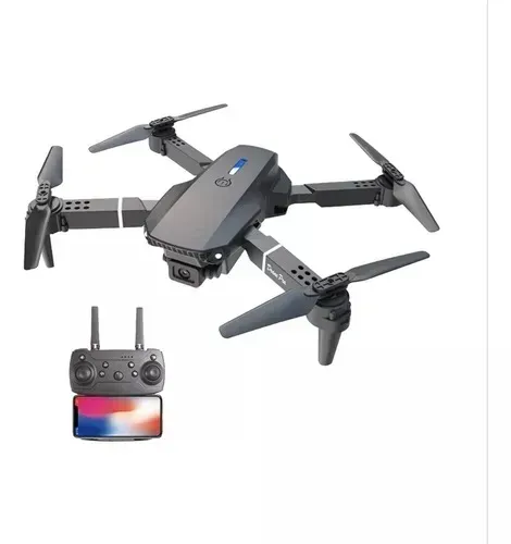 Drone Con Cámara 4k, Dual Plegable Color Negro E88 Pro