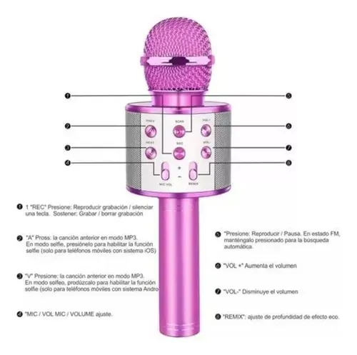 Micrófono Karaoke Parlante Bluetooth Recargable