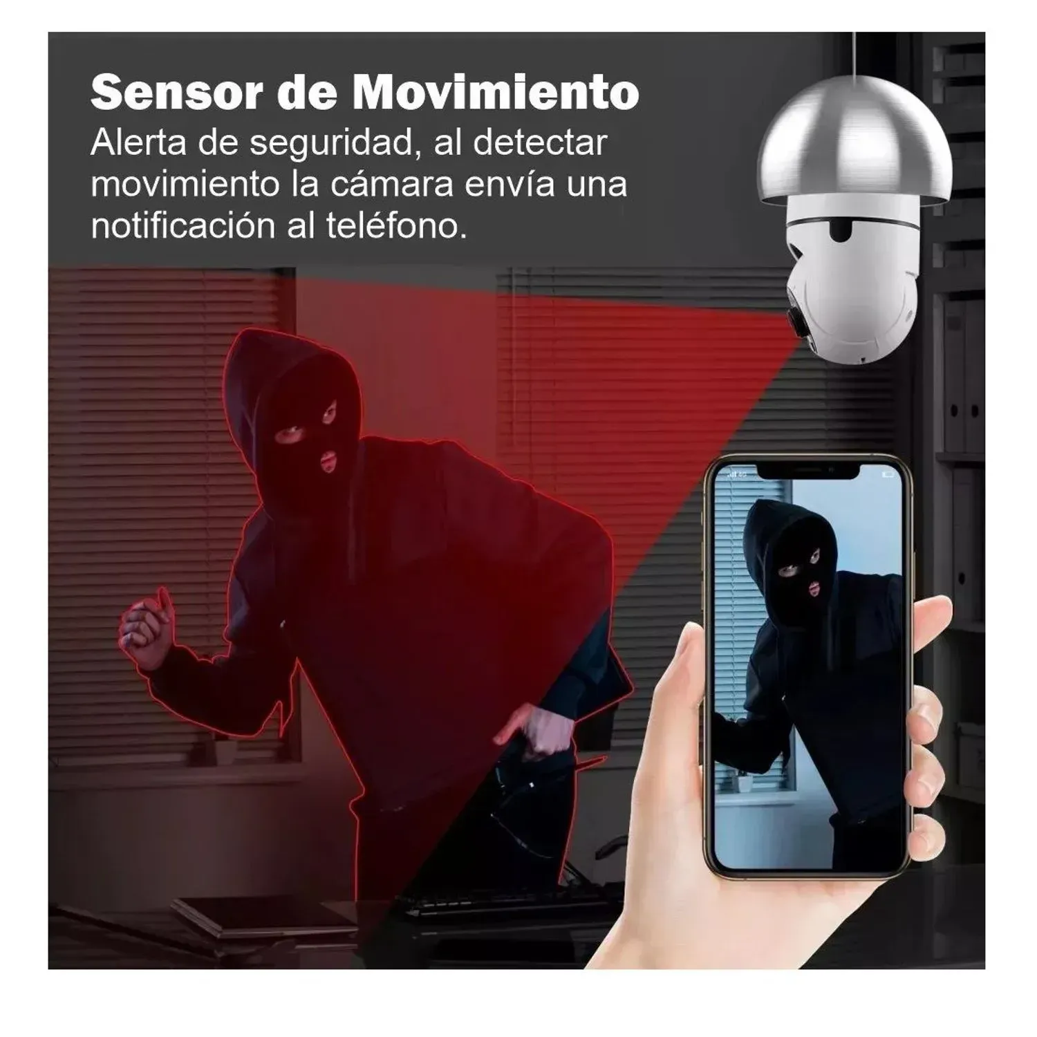 Camara Giratoria Con Censor De Movimiento Inteligente Inalambrica Wifi  