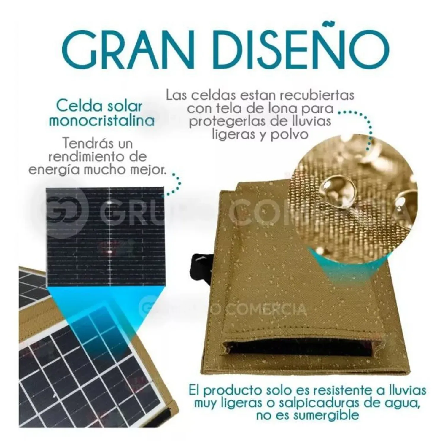 Panel Solar Portatil Camping Exterior 6v 7w Puerto Usb