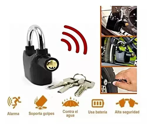 Candado Para Moto Con Sistema De Alarma