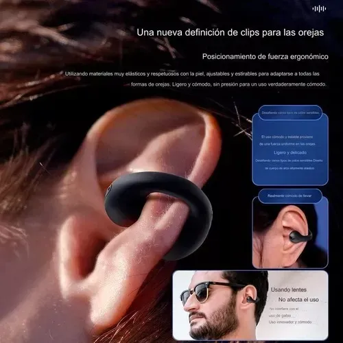 Audífonos Inalambricos Conducción Ósea Earcuff Pantalla