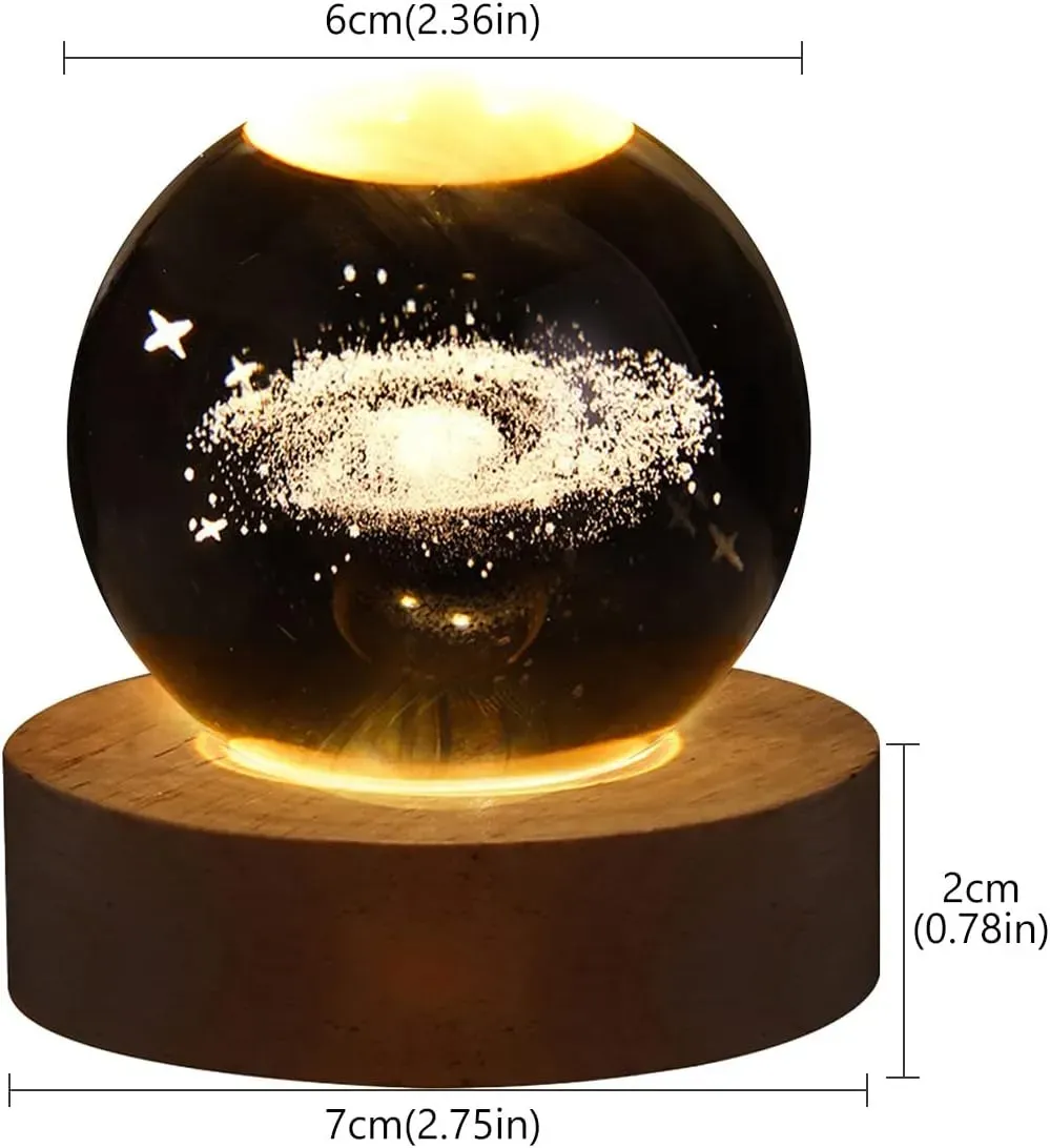 Lampara Escritorio Bola de cristal Nebulosa 3D de 6 cm 