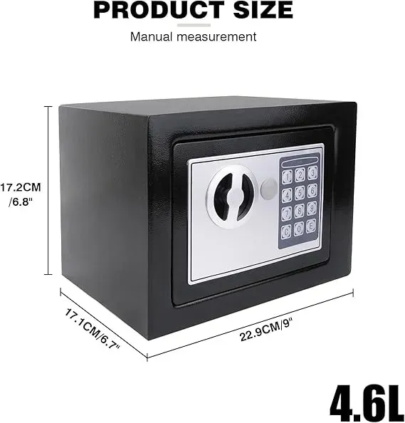 Caja Fuerte De Seguridad Digital y Llaves Negra    