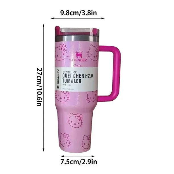 Termo Stanley Vaso de Acero Inoxidable Quencher Hello Kitty Tumblr 1.18 Litros