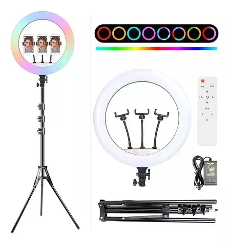 Aro De Luz Led Rgb Colores 45cm Incluye Trípode