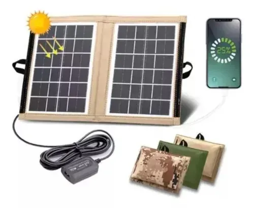 Panel Solar Portatil Camping Exterior 6v 7w Puerto Usb