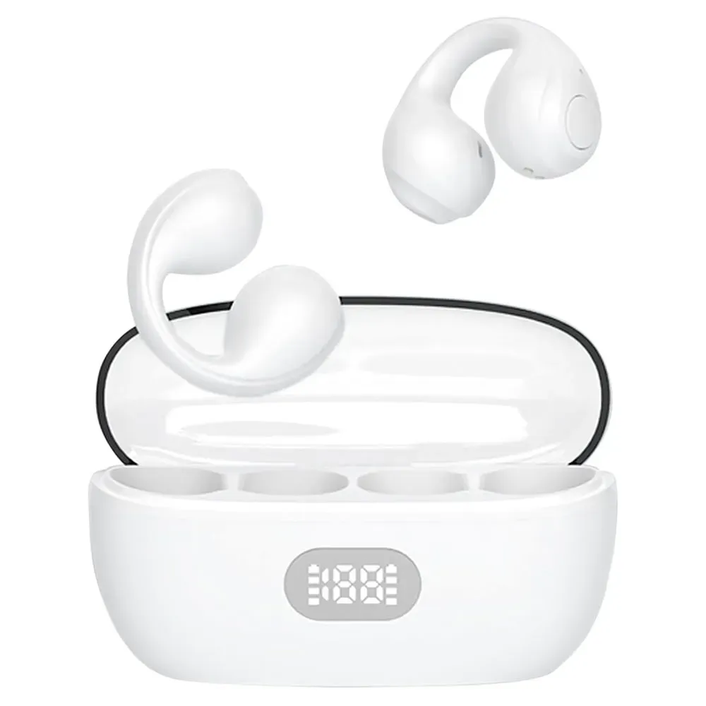 Audifonos Auriculares Bluetooth Conduccion Osea Clip Oreja PQ3 Blanco