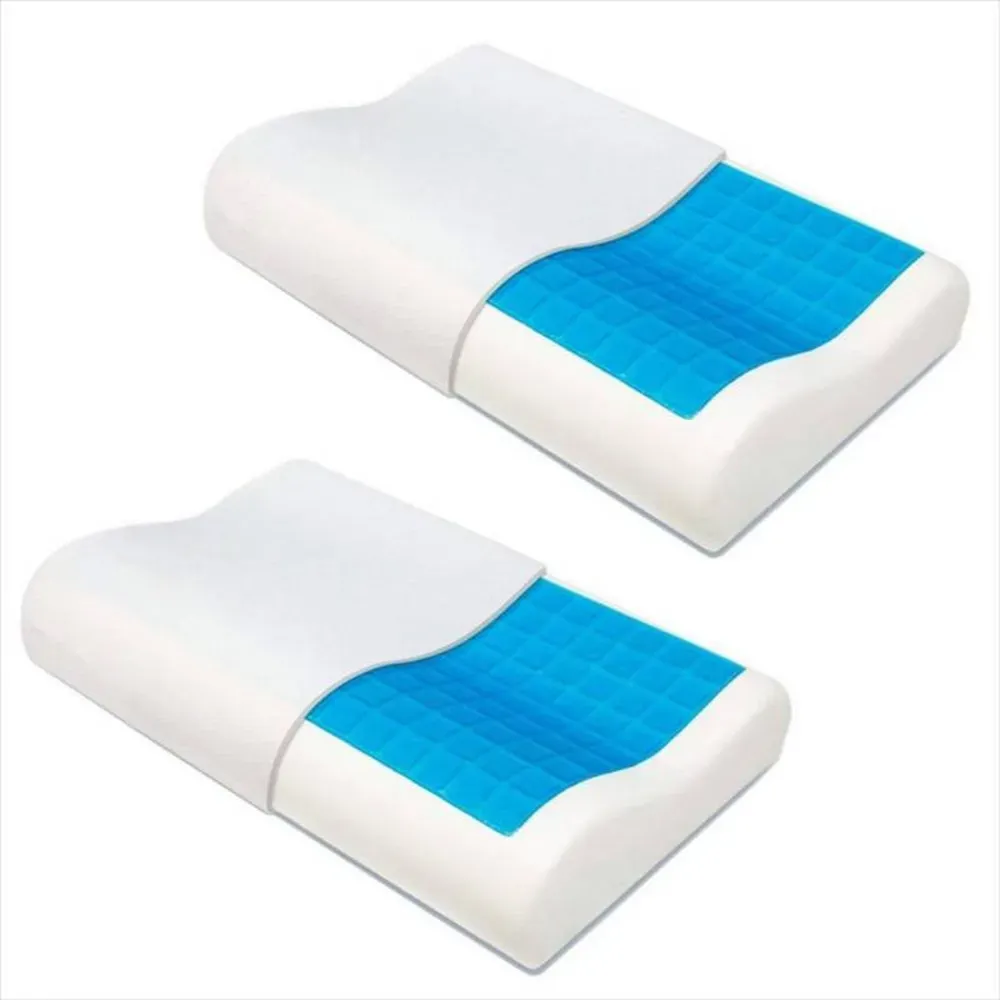 Combo X2 Almohada Memoria Gel Refrescante Comodidad Relajacion Cuello