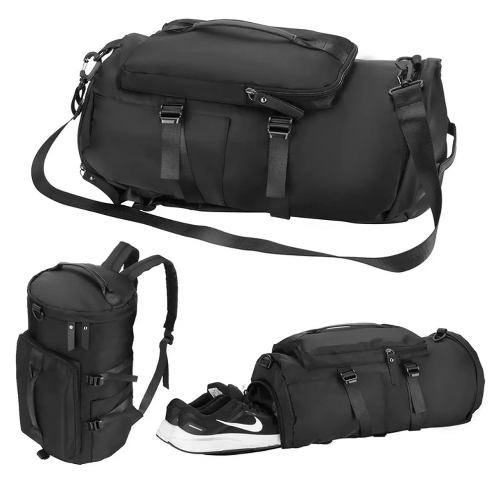  Morral Viajera Multi Compartimiento Bolso Deportivo Negro MT205